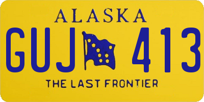AK license plate GUJ413
