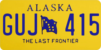 AK license plate GUJ415