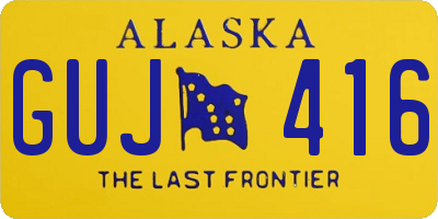 AK license plate GUJ416
