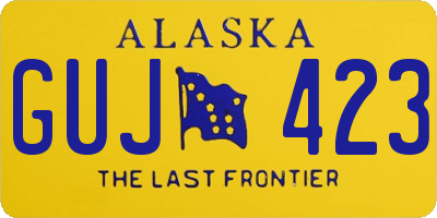 AK license plate GUJ423