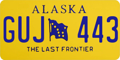AK license plate GUJ443