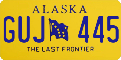 AK license plate GUJ445