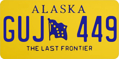 AK license plate GUJ449