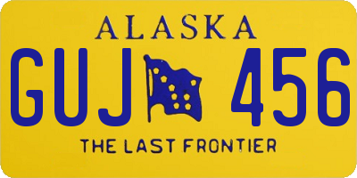 AK license plate GUJ456