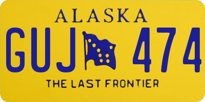 AK license plate GUJ474