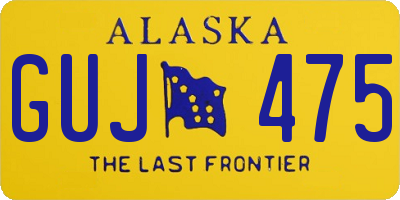 AK license plate GUJ475