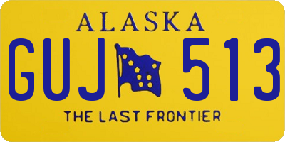 AK license plate GUJ513