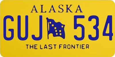 AK license plate GUJ534