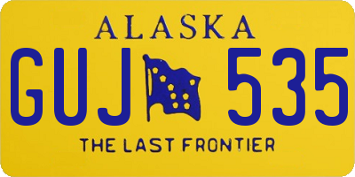 AK license plate GUJ535