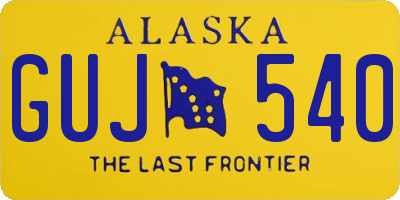 AK license plate GUJ540