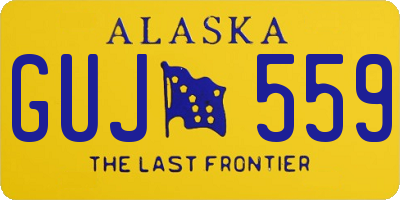 AK license plate GUJ559