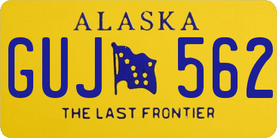AK license plate GUJ562