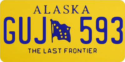 AK license plate GUJ593