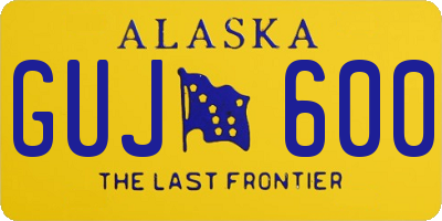 AK license plate GUJ600