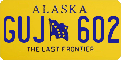 AK license plate GUJ602