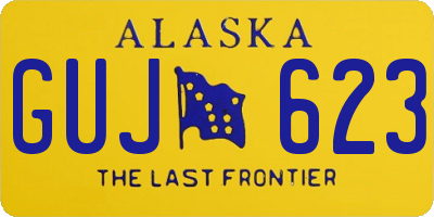 AK license plate GUJ623