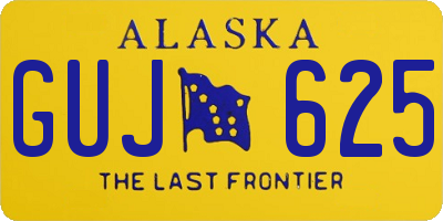 AK license plate GUJ625