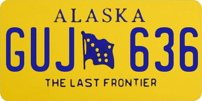 AK license plate GUJ636