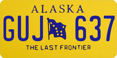 AK license plate GUJ637