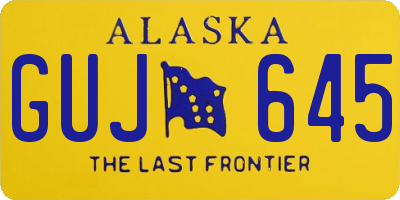 AK license plate GUJ645