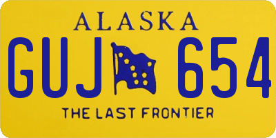 AK license plate GUJ654