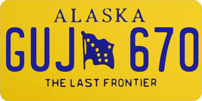 AK license plate GUJ670