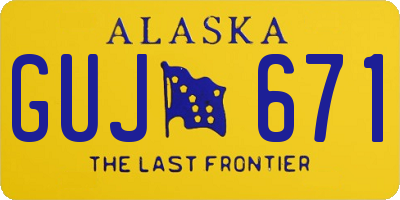 AK license plate GUJ671