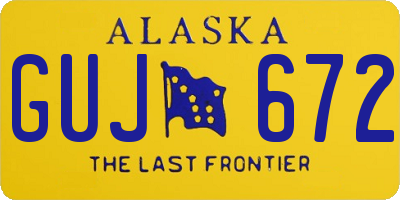 AK license plate GUJ672