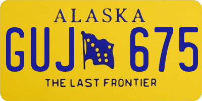 AK license plate GUJ675