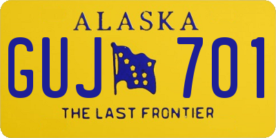 AK license plate GUJ701