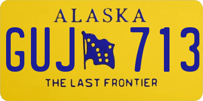 AK license plate GUJ713