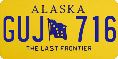 AK license plate GUJ716