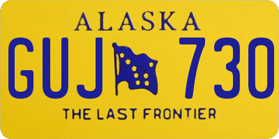 AK license plate GUJ730