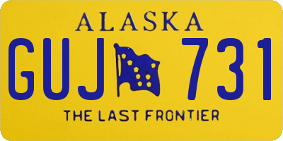 AK license plate GUJ731