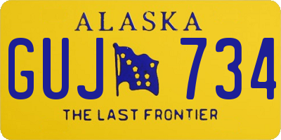 AK license plate GUJ734