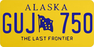 AK license plate GUJ750