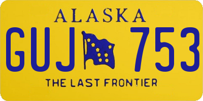 AK license plate GUJ753