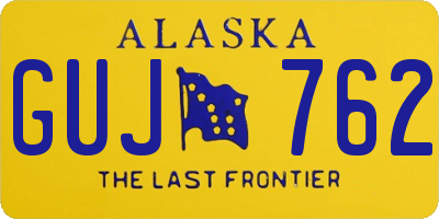 AK license plate GUJ762