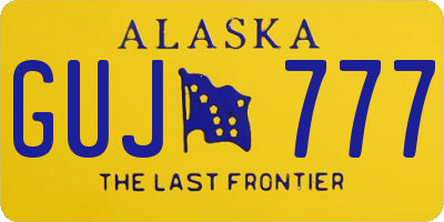 AK license plate GUJ777