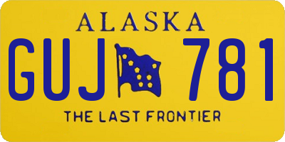 AK license plate GUJ781