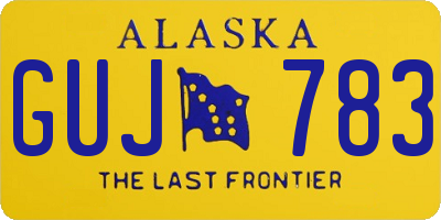 AK license plate GUJ783