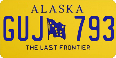 AK license plate GUJ793