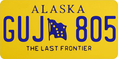 AK license plate GUJ805