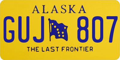 AK license plate GUJ807