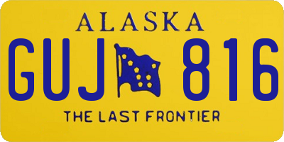 AK license plate GUJ816