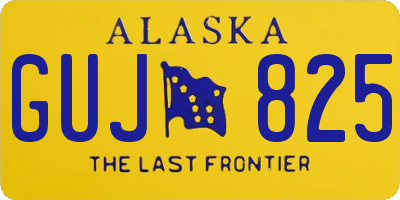 AK license plate GUJ825