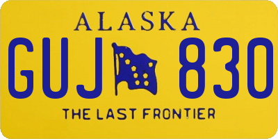 AK license plate GUJ830