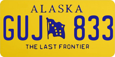 AK license plate GUJ833