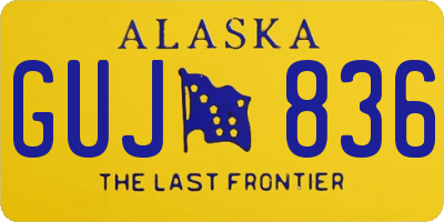 AK license plate GUJ836