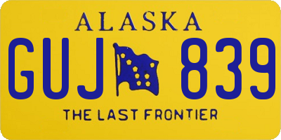AK license plate GUJ839